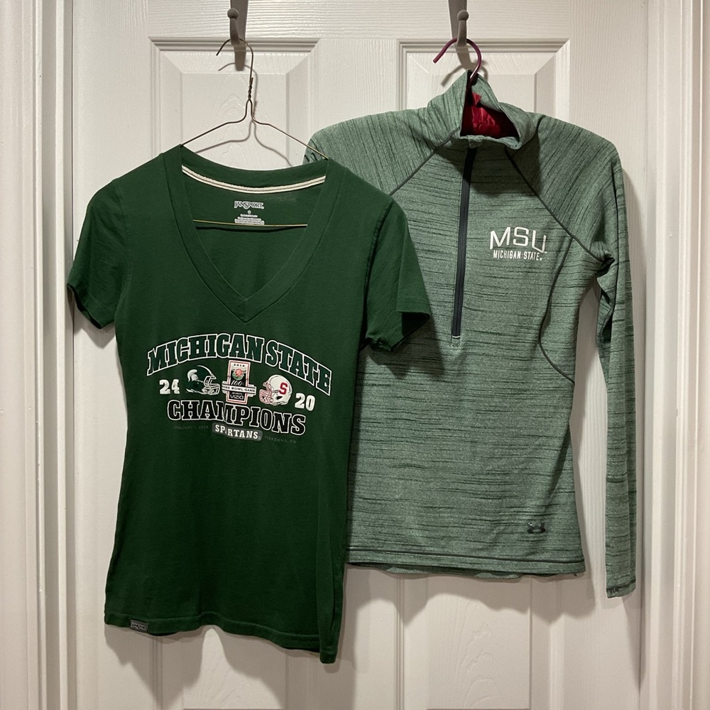 Michigan State champions rose bowl tshirt🌹MSU long sleeve half zip turtleneck
